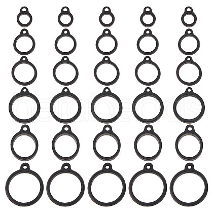 DELORIGIN 60Pcs 6 Style Anti-Lost Silicone Rings Holder SIL-DR0001-04-1