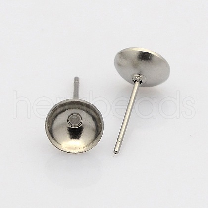 Tarnish Resistant 304 Stainless Steel Stud Earring Findings STAS-N019-16-6mm-1