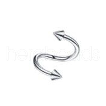 316L Surgical Stainless Steel Spiral Lip Rings with Spikes for Woman Men WGF7124-12-1