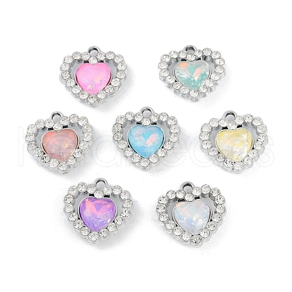 UV Plating Alloy with Mixed Color Glass Rhinestone Pendants FIND-M018-37P-1
