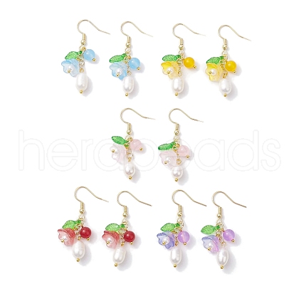 Mother's Day Jewellery Natural Cultured Freshwater Pearl Dangle Earrings EJEW-JE05861-1