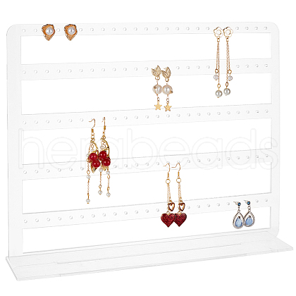 5-Tiers Acrylic Earring Display Stand EDIS-WH0021-50-1