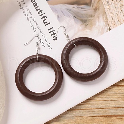 Alloy Wood Dangle Earrings FS-WG9E4F8-11-1
