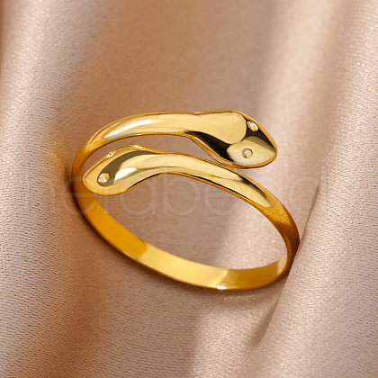 Simple Style 304 Stainless Steel Cuff Rings for Women FS-WGD177D-01-1