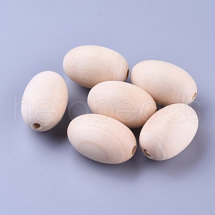 Unfinished Natural Wooden Beads X-WOOD-S650-81-LF-1