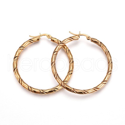 304 Stainless Steel Hoop Earrings EJEW-F188-22G-D-1