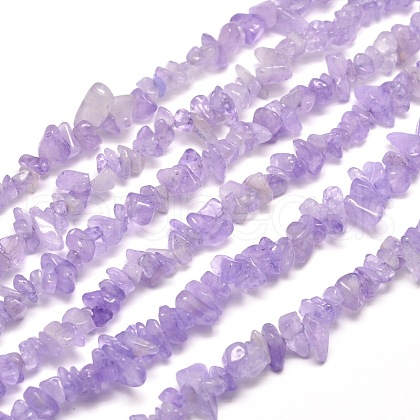 Natural Amethyst Chip Bead Strands X-G-M205-35-1