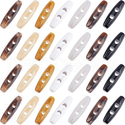  70Pcs 7 Colors Acrylic Button BUTT-NB0001-43-1