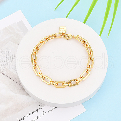 Brass Chain Bracelets BJEW-N032-04G-1