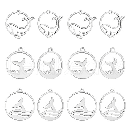 ARRICRAFT 18Pcs 3 Style 304 Stainless Steel Pendants STAS-AR0001-79-1