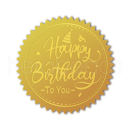 Self Adhesive Gold Foil Embossed Stickers DIY-WH0211-375-1