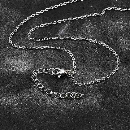 Non-Tarnish 304 Stainless Steel Cable Chain Necklace X-STAS-T040-PJ204-70-1