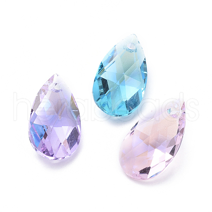 Glass Rhinestone Pendants RGLA-L022-C-M-1