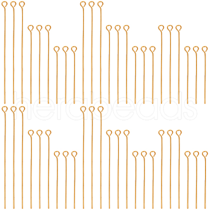 SOFPLATE 600Pcs 3 Styles Brass Eye Pin KK-SP0001-75G-1