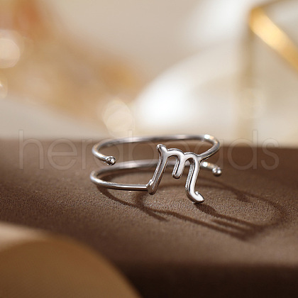 Twelve Constellations 925 Sterling Silver Finger Rings FS-WGD38E8-15-1