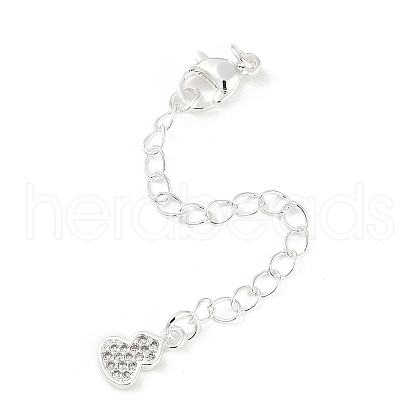 Brass Micro Pave Cubic Zirconia Ends with Chains KK-U043-05S-1