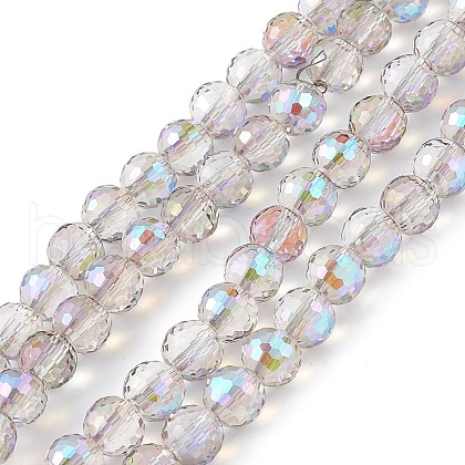 Transparent Electroplate Glass Beads Strands EGLA-F151-HR02-1