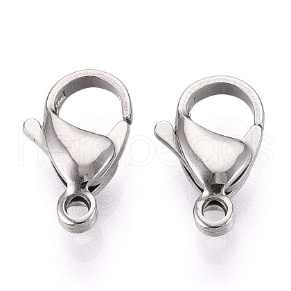304 Stainless Steel Lobster Claw Clasps STAS-T065-15mm-34P-1