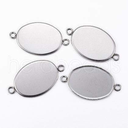 304 Stainless Steel Cabochon Connector Settings X-STAS-H394-01P-01-1