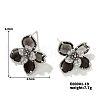 Fashionable and Elegant Floral Shaped Stud Earrings with Rhinestones QI6190-4-1
