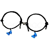 Alloy Luminous Butterfly & Heart Magnetic Adjustable Leather Bracelet Couples Accessories PW-WGCDF69-01-4