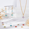 SUPERFINDINGS 16Pcs 8 Colors Brass Glass Charms KK-FH0003-35-2