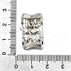 Brass Crystal Rhinestone Rectangle with Flower Multi-Strands Links KK-P306-19P-4