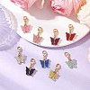 Glitter Butterfly Alloy Enamel Pendant Decorations HJEW-JM03118-1