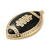 Rack Plating Brass Enamel with Cubic Zirconia Pendant KK-A229-32G-03-2