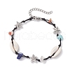 Natural & Synthetic Gemstone Chip Beads & Cowrie Shell Beads Braided Bead Bracelets BJEW-JB11834-02-2