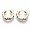 Brass Huggie Hoop Earrings EJEW-S209-05F-2