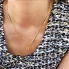 316 Surgical Stainless Steel Initial Pendant Flat Snake Chain Necklaces for Women WGC1053-08-2