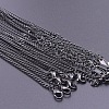 Stainless Steel 3mm Curb Chain Necklaces OT4459-4-1