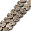 Electroplated Natural Lava Rock Beads Strands G-K388-04B-08-3