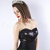 Polyester Leaf Lace Fabric Trim OCOR-WH0070-132B-7