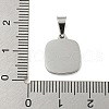 304 Stainless Steel Pave Natural White Shell Square Charms STAS-S130-01P-3