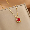 Colorful Rhinestone Pendant Necklace Minimalist Style Fashion Jewelry ED3152-1-1