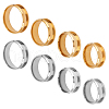 Unicraftale 8Pcs 8 Style 201 Stainless Steel Grooved Finger Ring Settings MAK-UN0001-37-1