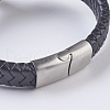 Men's Braided Leather Cord Bracelets BJEW-P194-17B-3