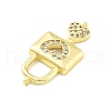 Rack Plating Brass Micro Pave Cubic Zirconia Connector Charms KK-D359-11G-2