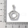 Rhodium Plated Rack Plating 925 Sterling Silver Pendants Cabochon Settings STER-NH0001-45P-3