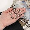 Tarnish Resistant Handmade Valentines Day Gifts Ideas for Him 201 Stainless Steel Open Heart Pendants STAS-Q111-4