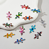 HOBBIESAY 48Pcs 12 Colors UV Printed Alloy Connector Charms FIND-HY0003-03-4