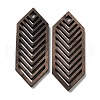 Walnut Wood Hollow Pendants WOOD-G018-05-1-2