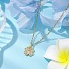 Clover Brass Micro Pave Cubic Zirconia Charms Pendant Necklaces NJEW-JN04958-01-2