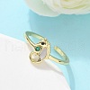 Brass Micro Pave Cubic Zirconia Cuff Rings for Women RJEW-C126-05G-3