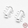 Sterling Silver Slide Lock Clasps STER-K035-01-4