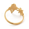 Ion Plating(IP) 201 Stainless Steel Sun & Ice Cream Adjustable Ring for Women RJEW-F131-02G-3