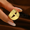 Geometric Wide Face Brass Adjustable Cuff Rings for Women CW8589-4