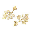 304 Stainless Steel Leaf Theme Stud Earrings For Women EJEW-B110-03G-07-2